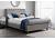 4ft6 Double Grey Bury, Scrolled fabric upholstered button bed frame 3